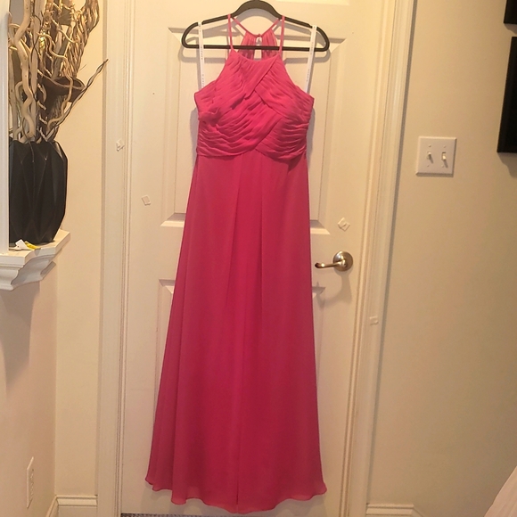 Azazie Ginger Chiffon Fuscia Gown Wedding Mother Of The Bride Prom Wedding - Picture 8 of 16